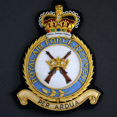 RAF Regiment wire blazer badge, alt design